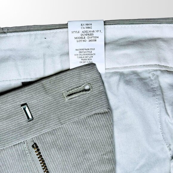 Theory Men's Pinstripe Flat Front Shorts in Beige - 33 - Picture 13 of 15